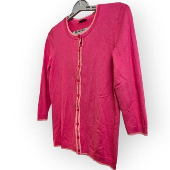Talbots Petite Pink Cardigan Sweater Women’s Size S (Approx)‎ Trim Detail - Picture 5 of 6